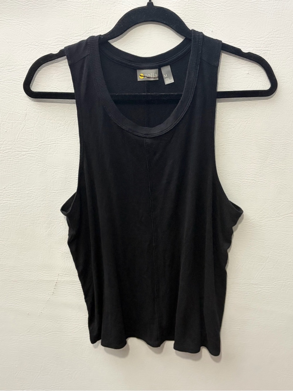 Zella Black Loose Fir Racerback Muscle Tank Medium